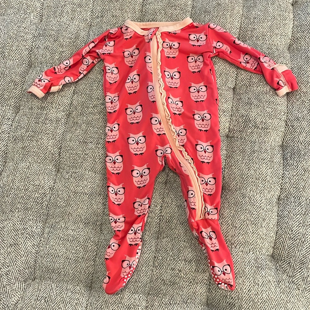 Kickee Pants owl footed one piece size 3-6 mths
